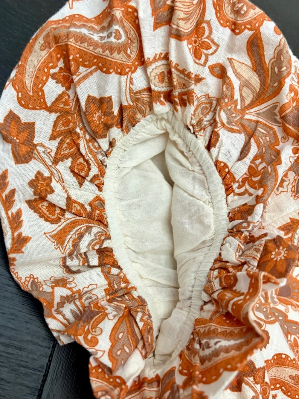 NWOT By Anthropologie Puff-Sleeve Babydoll Blouse Orange Paisley Boho M